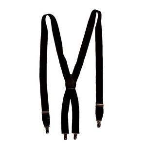 VTG Black Stretch Suspenders Braces Silver Tone Clip Attachments Pelican USA